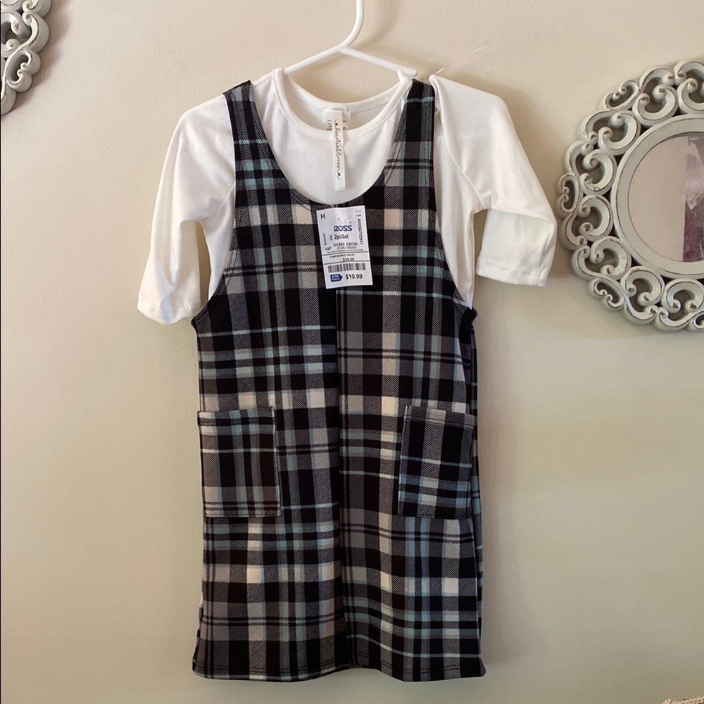 Black/blue and White Checkered Dress